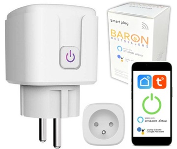 GNIAZDKO GNIAZDO WIFI SMART WATOMIERZ TIMER LICZNIK TUYA 16A BarON