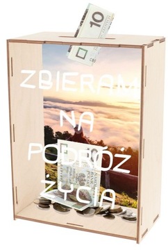 DUŻA SKARBONKA PUSZKA MONEYBOX TWOJE ZDJĘCIE TEKST