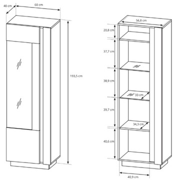 Мебель Arco White Gloss/Oak Grandson 2x RTV сайт Lignum Shelf