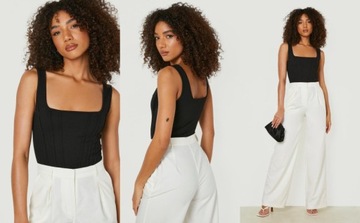2F0B54 A02 BOOHOO TALL CZARNE GORSETOWE BODY XL