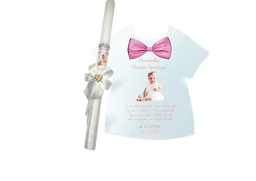 СВЕЧА И КРЕСТАЛЬНАЯ ОДЕЖДА ДЛЯ КРЕЩЕНИЯ ИМЯ ДАТА