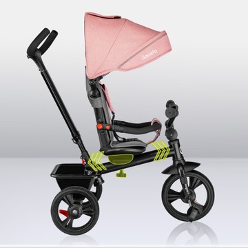 ТРЕХКОЛЕСНЫЙ ВЕЛОСИПЕД 2в1, ПОВОРОТНЫЙ, РЕГУЛИРУЕМЫЙ, С КОЗЫРЕКОМ LIONELO HAARI