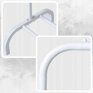 ВЕШАЛКА НАПОЛЬНАЯ ПОЛКА ДЛЯ ОДЕЖДЫ И ОБУВИ БЕЛАЯ 150х110см до 75кг