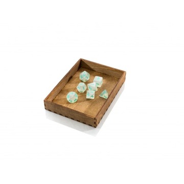 MROCZNY BŁĘKITNY ZESTAW 7 PRZEZROCZYSTYCH KOŚCI RPG