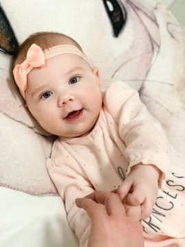 Opaska dziecko kokardka niemowle 40-50cm RÓŻOWA