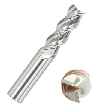 Frez węglikowy VHM 55HRC 3 pióra aluminium fi 6 mm