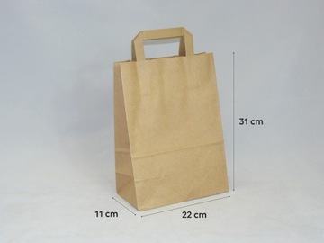 Torba papierowa 22 x 11 x 31cm, 50 szt beżowa
