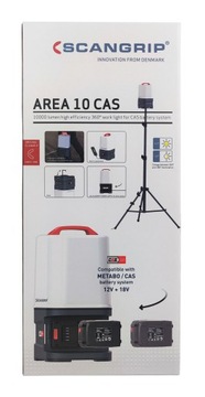 Scangrip Area 10 CAS Светодиодный рабочий фонарь для мастерских 10000 лм с аккумулятором Metabo