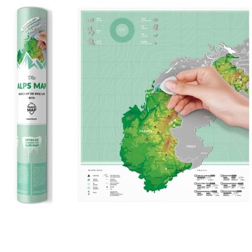 MAPA ZDRAPKA ALPY MAPKA ALP MAPA GÓR PREZENT DLA PODRÓŻNIKA