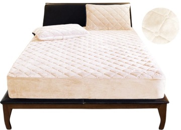 POKROWIEC NA MATERAC OCHRANIACZ PIKOWANY WELUR PLUSZ WODOODPORNY 90x200x30