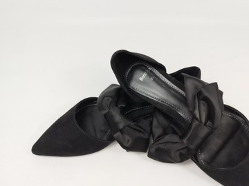 Bershka – Czarne balerinki z kokardką roz 35