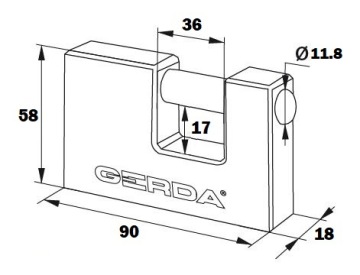 ЗАМОК ЧУГУННЫЙ БЛОЧНЫЙ GERDA KZZT T90 90мм
