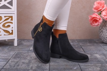 ЧЕРНЫЕ ЖЕНСКИЕ БОТИНКИ, ЗАМШЕВЫЕ ТУФЛИ НА ПЛОСКОЙ ПЛОСКОЙ ОДЕЖДЕ