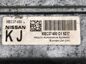JEDNOTKA MOTORU NISSAN NOTE E11 MEC37-650 1.4 88KM 05-13 ŘÍZENÍ MODUL