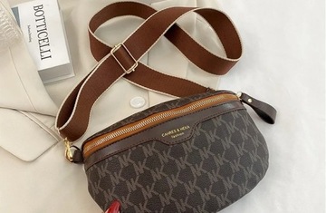 SASZETKA NERKA DAMSKA TOREBKA LISTONOSZKA NA RAMIĘ BRĄZOWA TORBA CROSSBODY