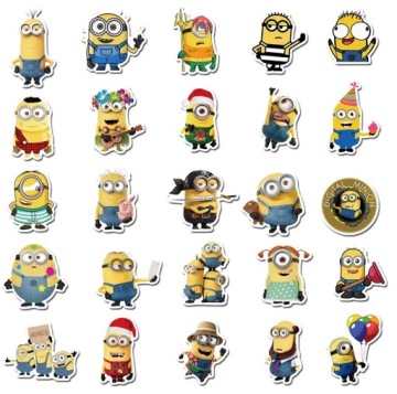 Наклейки Миньоны 50 шт. Водостойкий ПВХ