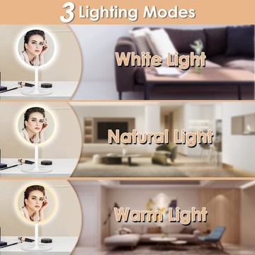 Lusterko kosmetyczne z oświetleniem LED 3 kolory