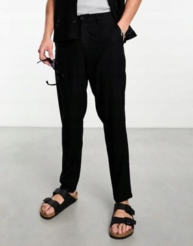 Asos Design NG3 wee czarne spodnie chinosy 29/30