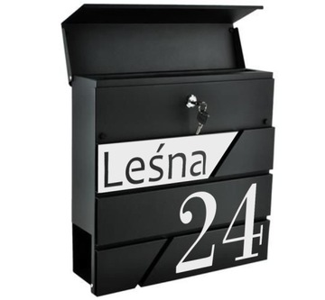 БОЛЬШОЙ ПОЧТОВЫЙ ЯЩИК С НОМЕРОМ ДОМА, АДРЕСОМ, ГАЗЕТОЙ С НАПИСЬЮ