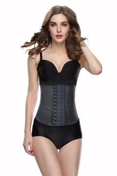 Smooth Latex Waist Trainer Corset 9 Steel Bones Sh