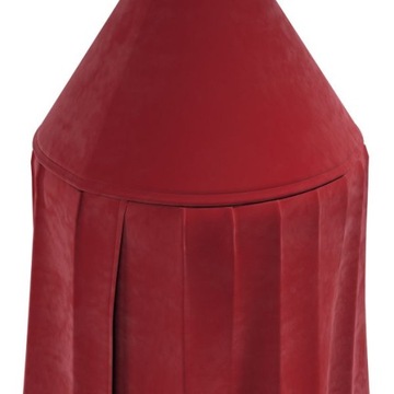 Желтый балдахин Типи над красной кроватью