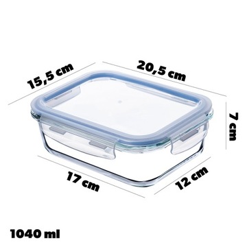 СТЕКЛЯННЫЙ КОНТЕЙНЕР ПИЩЕВЫЙ 1040мл С КРЫШКОЙ LUNCH BOX