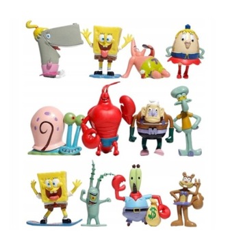 Duże figurki 10cm sponge bob 12szt spongebob gąbka