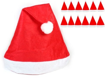CZAPKA MIKOŁAJA ŚWIĄTECZNA MIKOŁAJKI STRÓJ 12 SZT