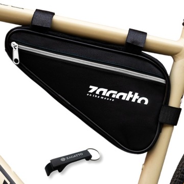 Велосипедный кофр под раму, черная сумка, вместительная сумка на молнии, ZAGATTO