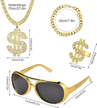 СТИЛЬ БИЗНЕСМЕНА 70-Х 80-Х ДИСПОССИЕМ КОСТЮМ ДОЛЛАР ХИП ХОП УКРАШЕНИЯ