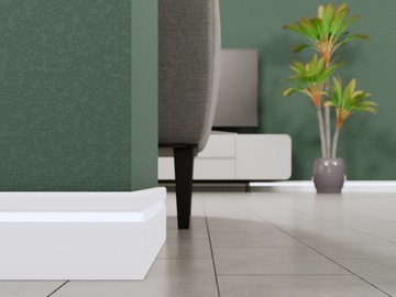 ПЛИНТУС СВЕТОДИОДНЫЙ МДФ 8 СМ БЕЛЫЙ PM01