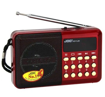 Мини-цифровое FM/MP3-радио с USB-аккумулятором, красное