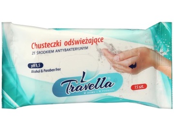 CHUSTECZKI ODŚWIEŻAJĄCE ANTYBAKTERYJNE NAWILŻANE DO RĄK DŁONI 15szt