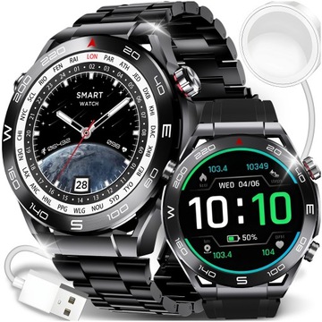 SMARTWATCH ZEGAREK MĘSKI POLSKIE MENU POŁĄCZENIA SPORT KARDIO SMART WATCH