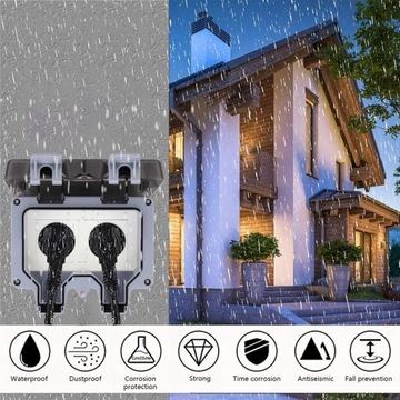 ВНЕШНЯЯ САДОВАЯ РОЗЕТКА IP66 ВОДОНЕПРОНИЦАЕМАЯ ИНДИКАТОРНАЯ ЛАМПА