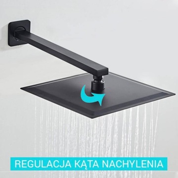 Черная квадратная душевая лейка 25см SLIM BLACK FORB