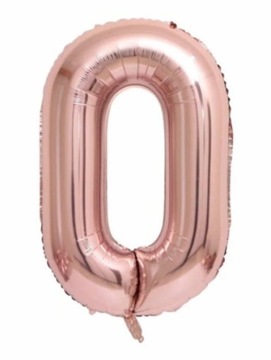 BALON FOLIOWY CYFRA 0 ROSE GOLD NA HEL DUŻY 110CM
