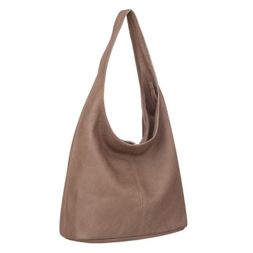 TOREBKA CAPPUCCINO SKÓRZANA TORBA WOREK MIĘKKA SKÓRA BEŻOWA VERA PELLE