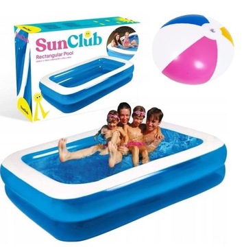 BASEN OGRODOWY DMUCHANY RODZINNY DZIECI 262x175 XL + PIŁKA GRATIS
