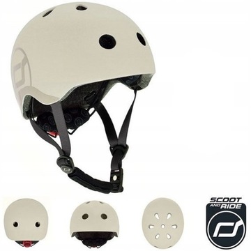 Scoot And Ride Ash ZESTAW HULAJNOGA Jeździk 2w1 + KASK LED S-M 2-5 + GRATIS