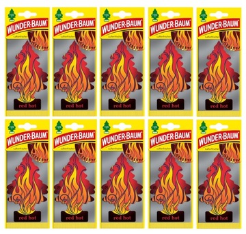 WUNDER BAUM CHOINKA zapachowa RED HOT x10 drzewko zapach do samochodu