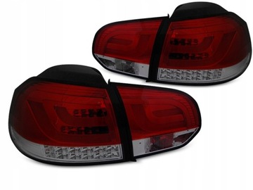 SVĚTLA ZADNÍ VW GOLF 6 RED SMOKE LED BAR DIODOVÉ