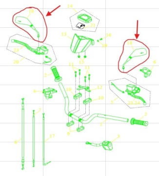 2x BLACK QUAD LUSTER SET Triton Baja 250/300/400cc OEM!
