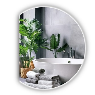 LUSTRO OKRĄGŁE ZE ŚCIĘTYM BOKIEM LED PÓŁOKRĄGŁE 110 cm WODOODPORNY ZASILACZ