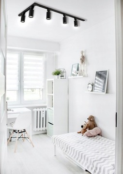 Zestaw 5x SPOT lampa GU10 na szynę 1f SZYNOPRZEWÓD szyna 1m + 2m + narożnik