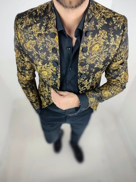 Куртка мужская цветы GG11 золотые розы 48 S