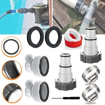 4 ADAPTERY DO WĘŻA BASENOWEGO, ADAPTER A I TYP B DO POMPY, ADAPTER DO WĘŻA