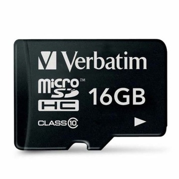 Карта памяти MicroSDHC Verbatim емкостью 16 ГБ, класс 10