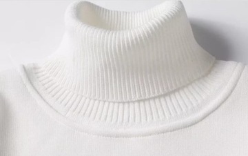 MD gruby bawełniany golf sweter męski 2XL | biały