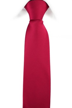 KLASYCZNY MĘSKI JEDNOKOLOROWY KRAWAT 8 cm MALINOWY